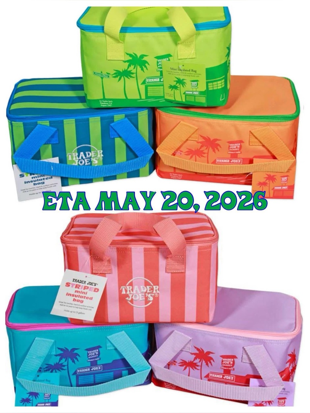 Trader Joe’s 2026! New Mini Insulated Bags Summer 6 Fun Colors - Picture 12 of 16